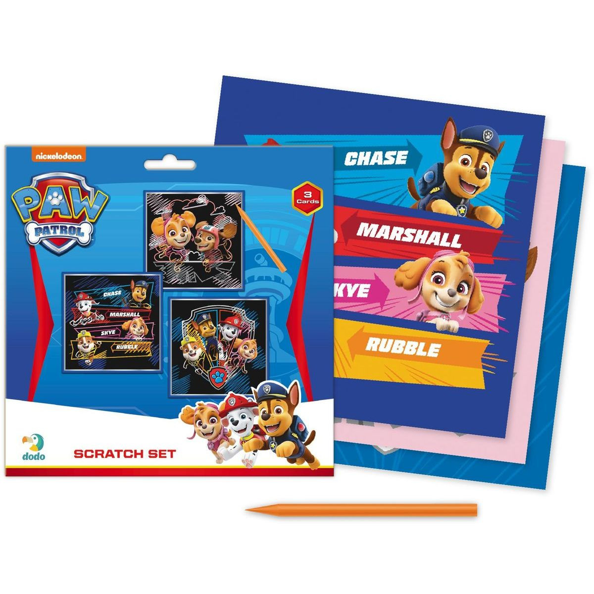 DoDo Škrabací obrázok farebný 3 ks Paw Patrol 20 x 20 cm