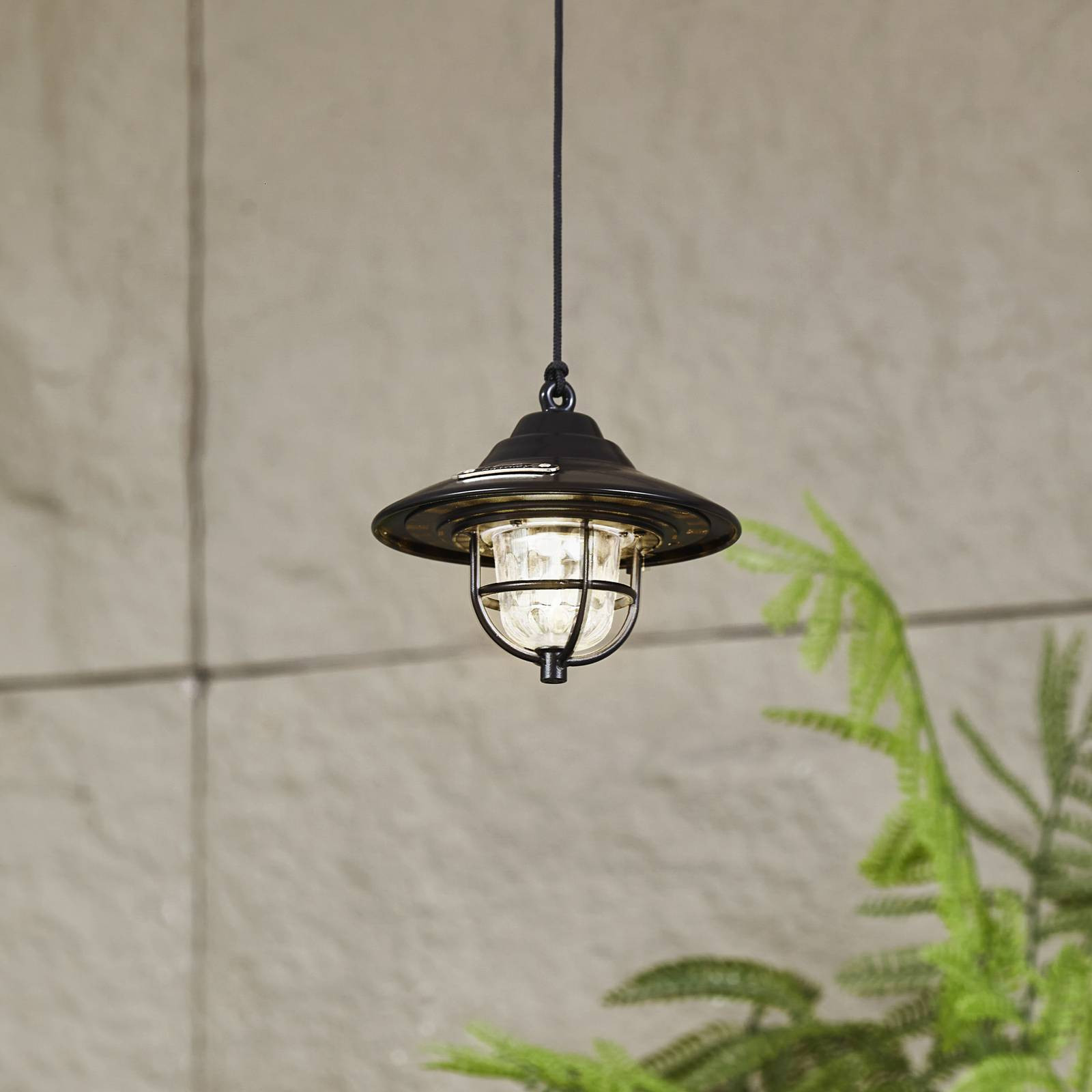 Závesné svietidlo Lindby LED Ketil, čierne, napájané batériami