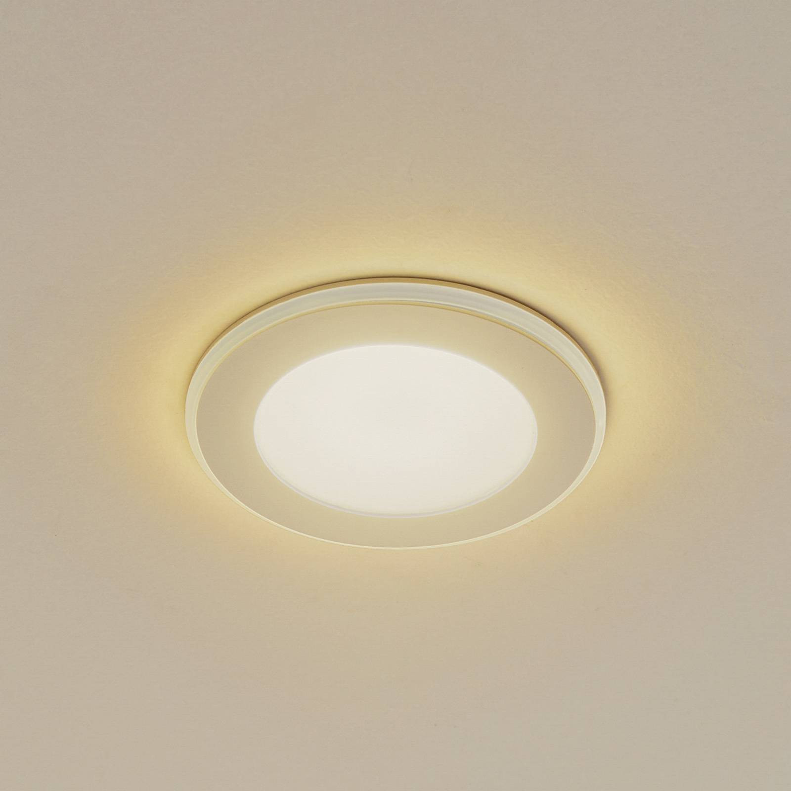 Lindby LED vstavané svietidlo Toka, 4,9 W, biele, plast, CCT