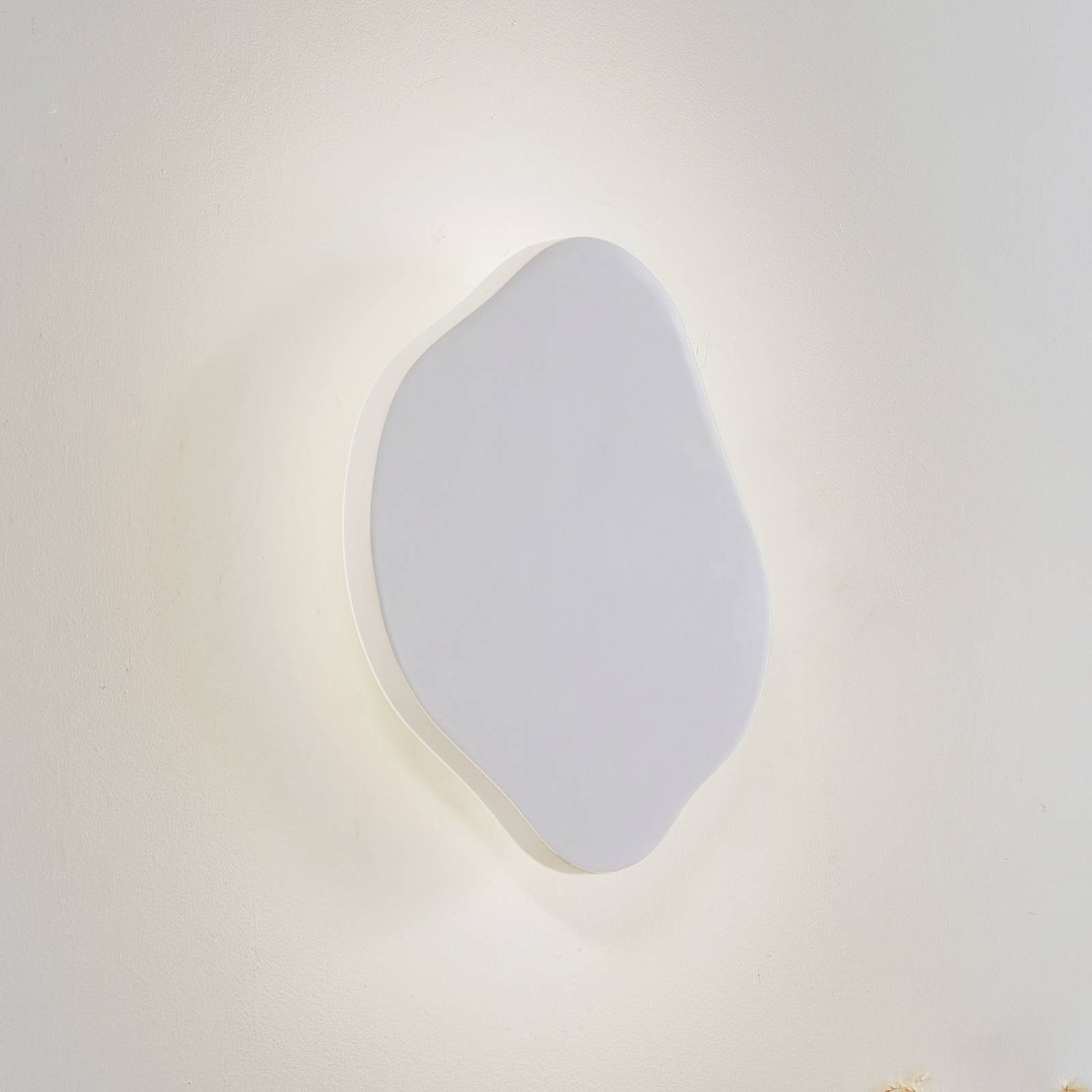 Nástenné svietidlo Lindby LED Nielson, biela farba, omietka, 30 x 30 cm