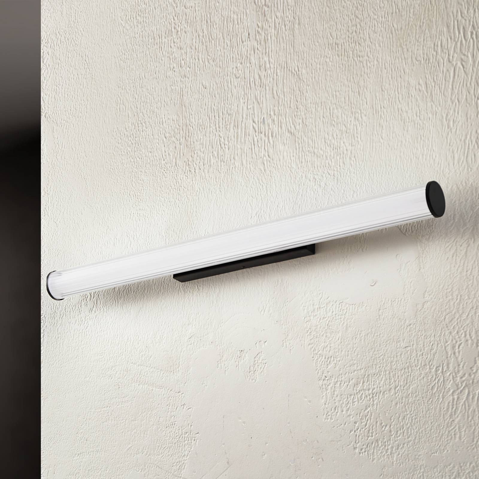 Nástenné svietidlo Lindby LED Kirka, biela/čierna, kov, 90 cm