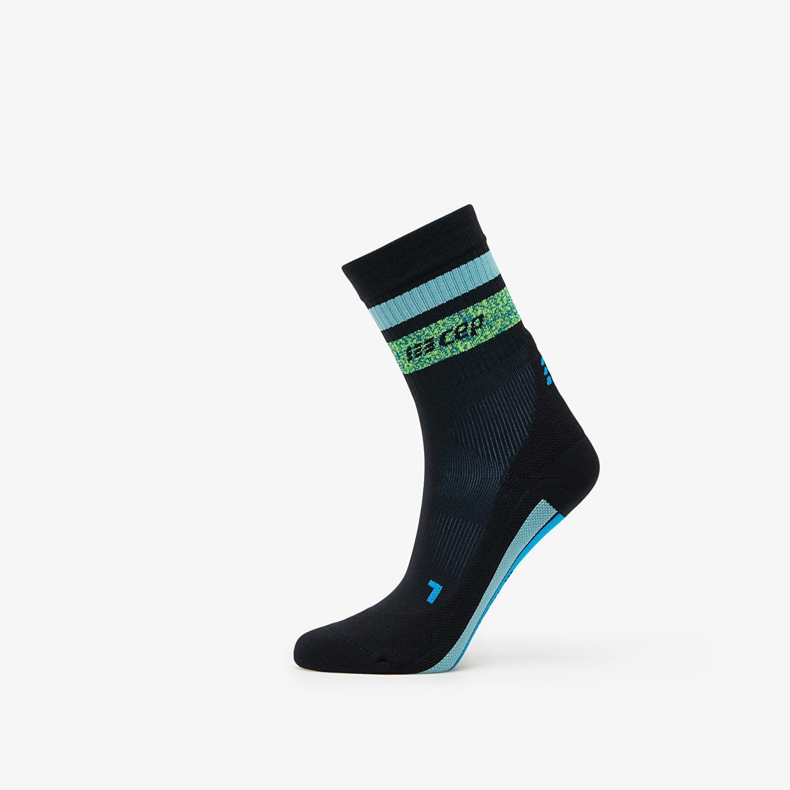 CEP Miami Vibes Mid Cut Compression Socks Black/ Green/ Aqua L