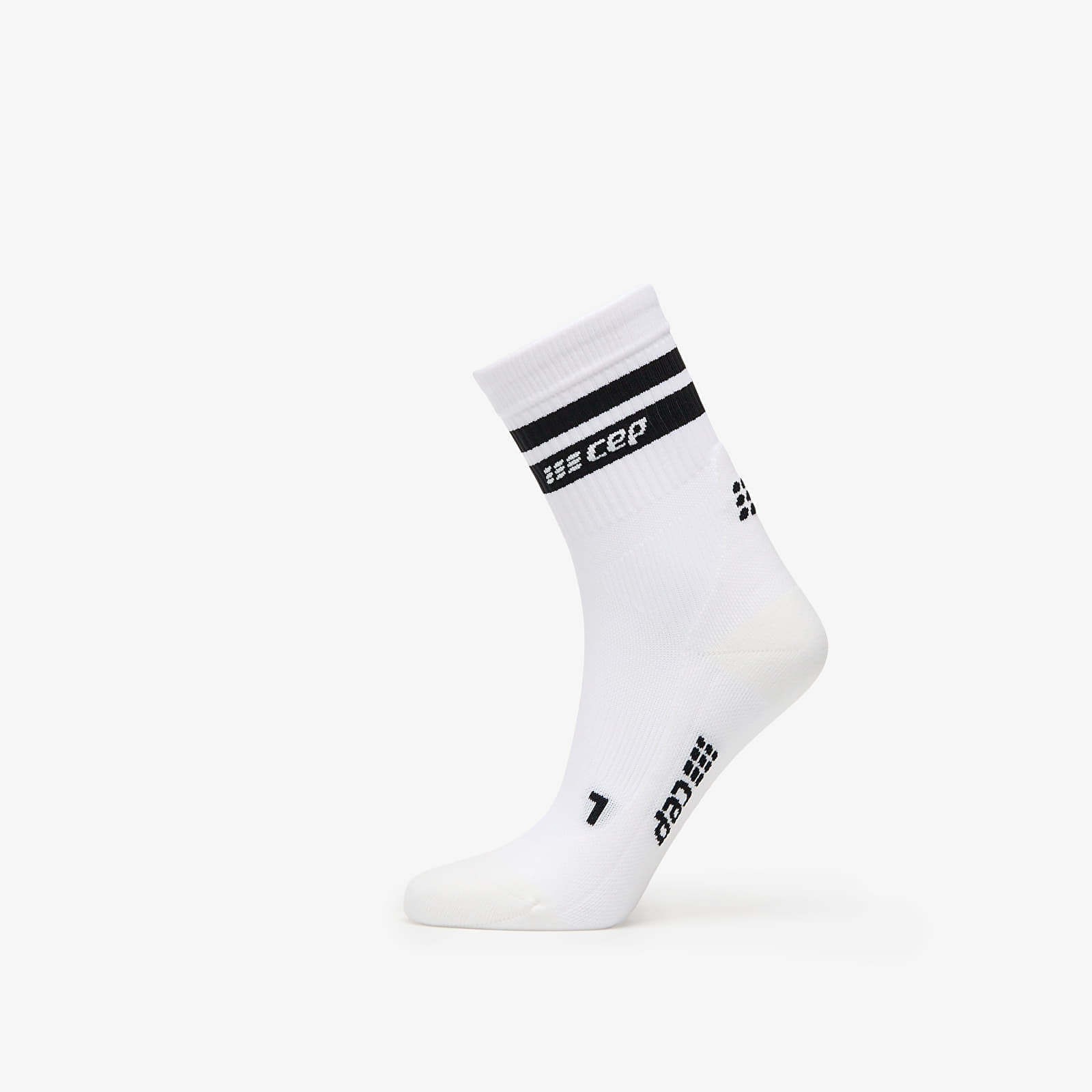 CEP 80's Mid Cut Compression Socks White/ Black M