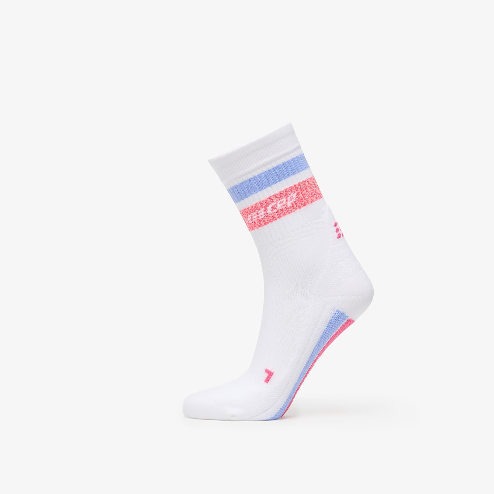 CEP Miami Vibes Mid Cut Compression Socks White/ Pink/ Sky M