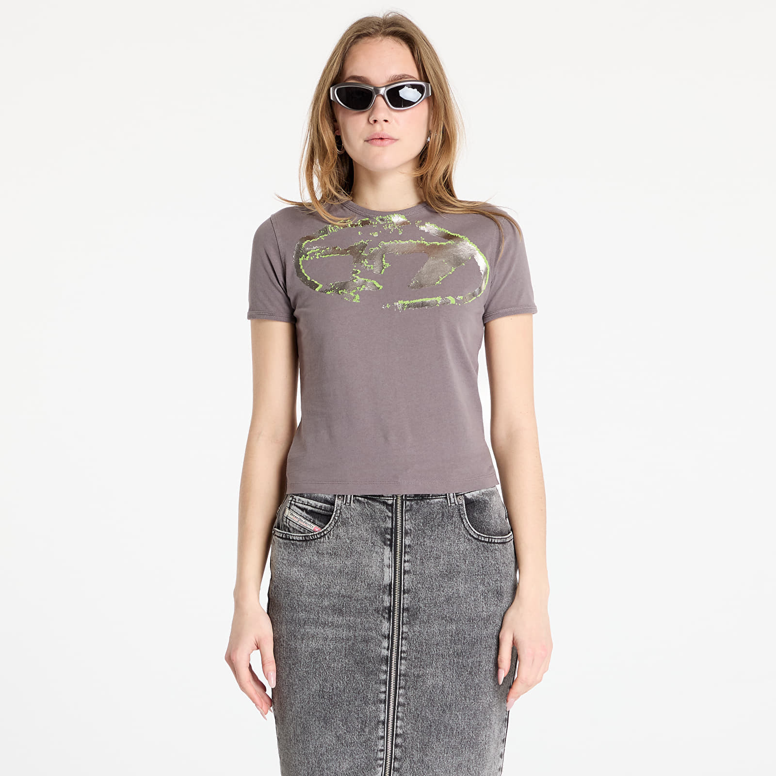 Tričko Diesel T-Uncutie-Long-P14 T-Shirt Frost Gray S