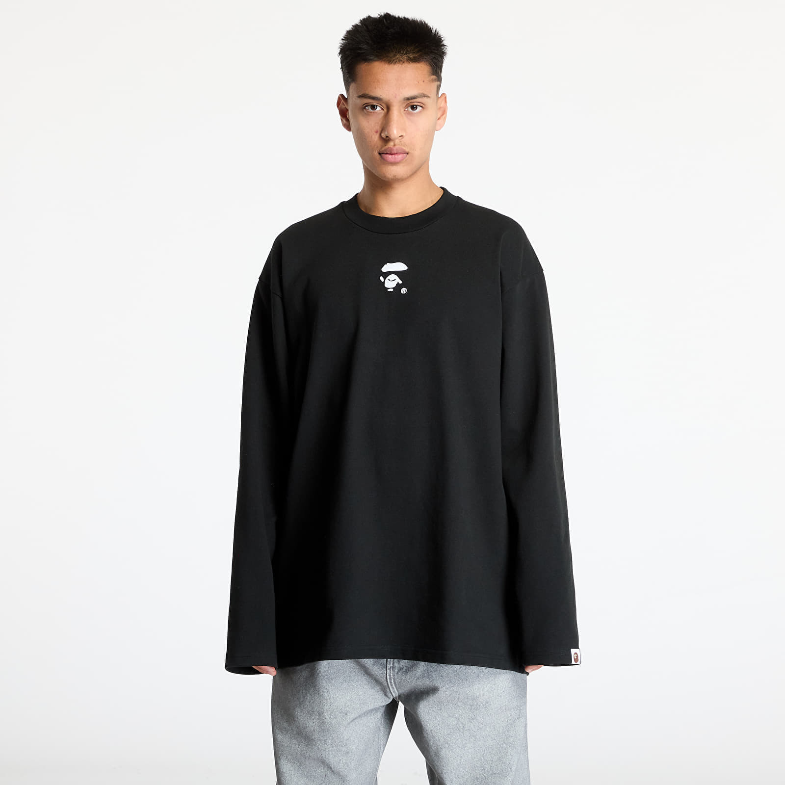 Tričko A BATHING APE Long Sleeve Tee UNISEX Black XXL