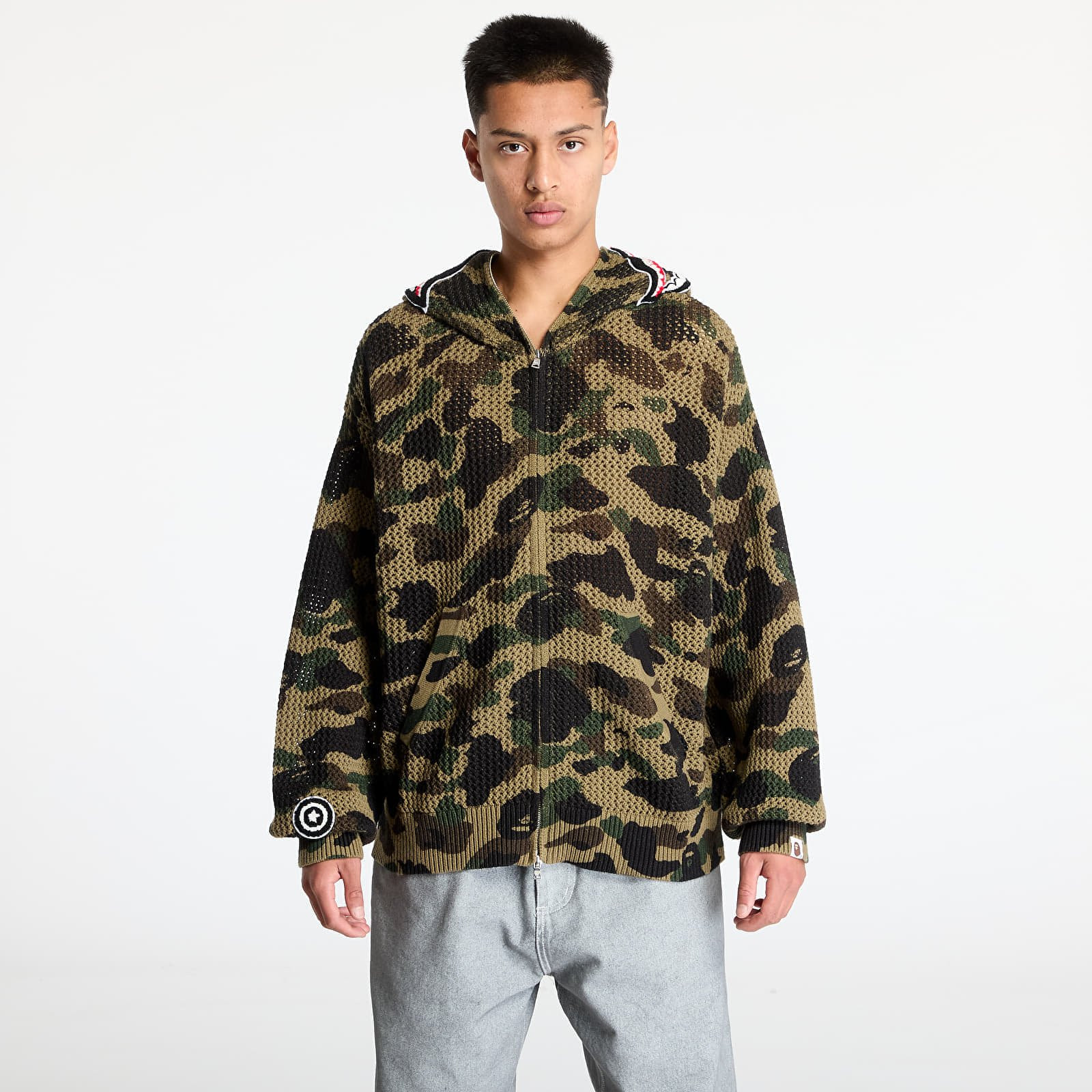 Svetr A BATHING APE Knit Sweat Shirt UNISEX Green XL