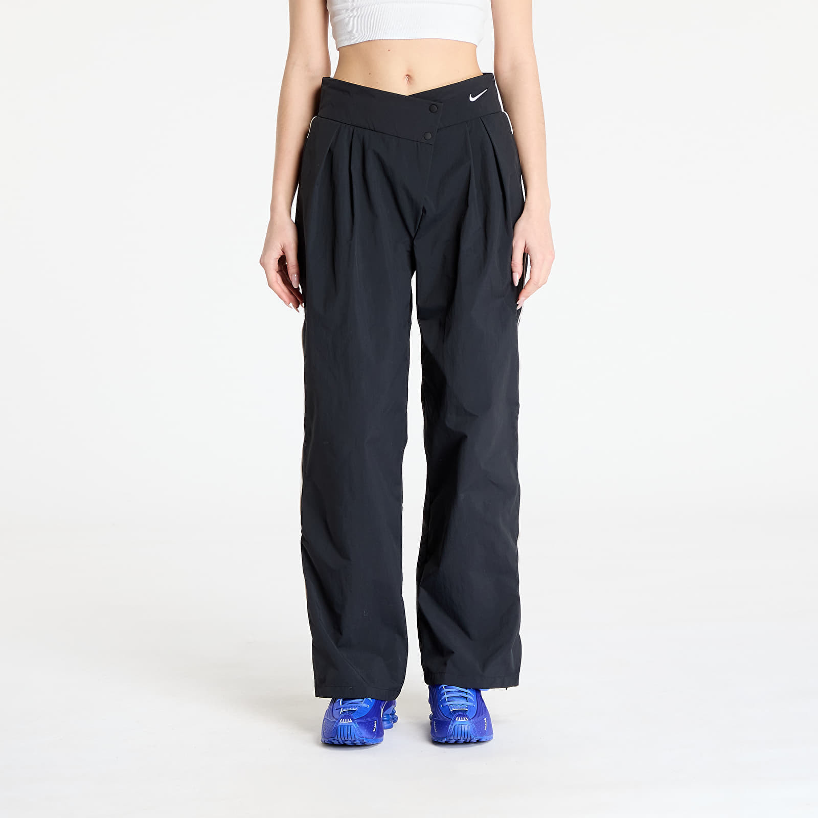 Kalhoty Nike Sportswear Collection Women's Asymmetric Waist Trousers Black/ Lt Iron Ore/ White S