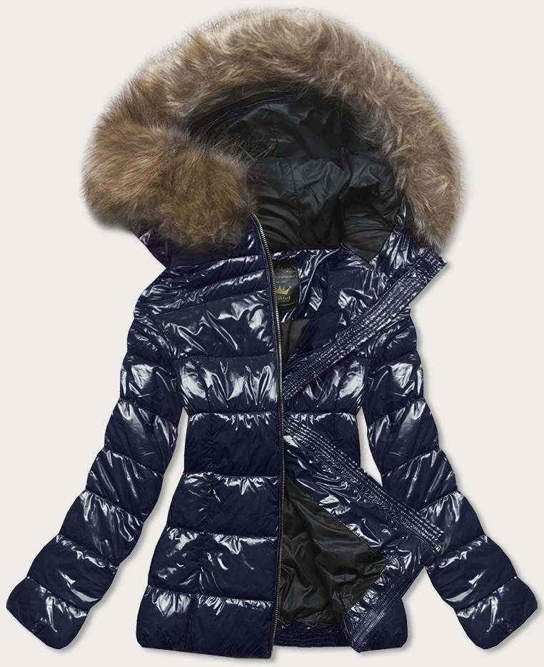 Dámska tmavomodrá prešívaná bunda (7695) odstíny modré S (36)