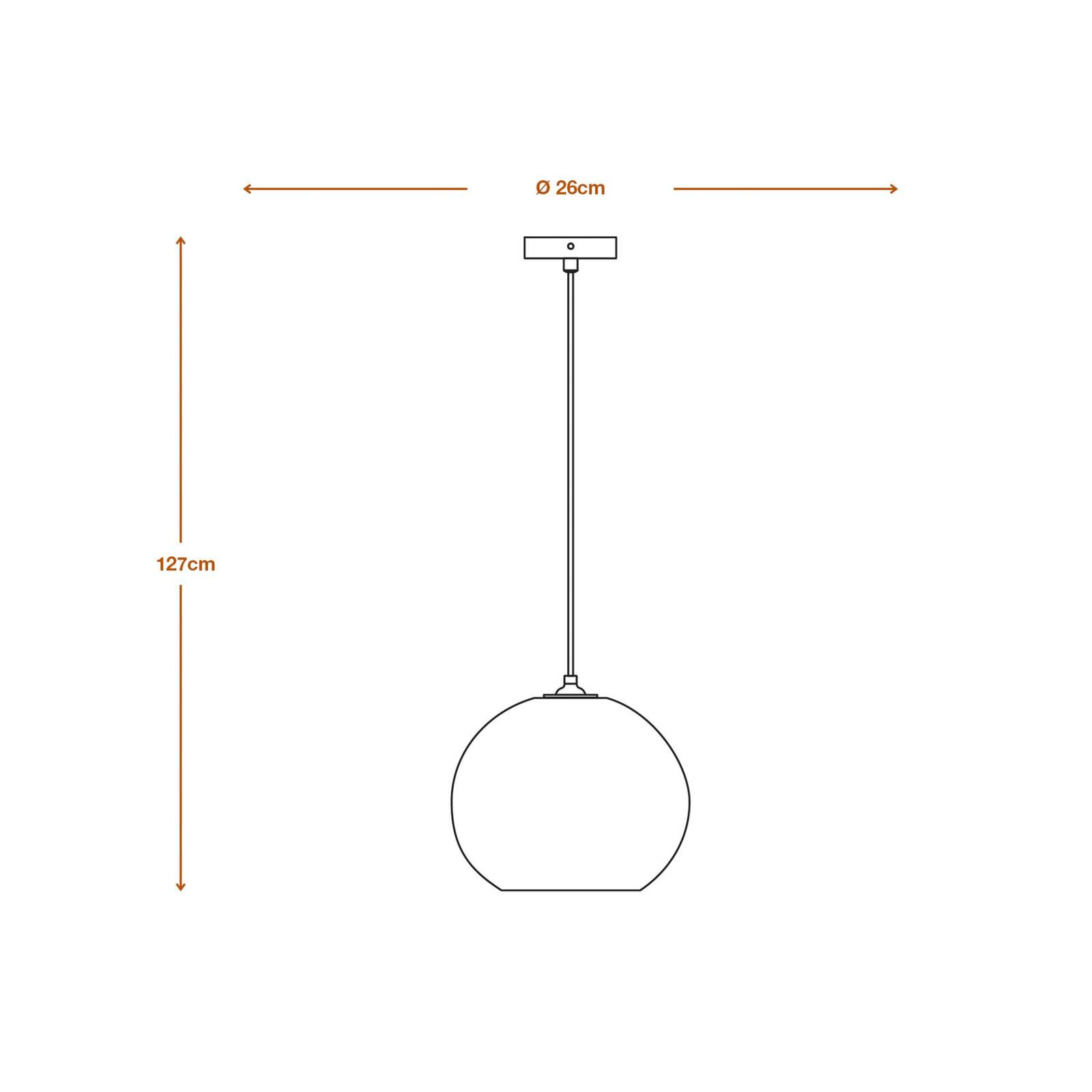 LEDVANCE závesné svetlo Guľa, Ø 26 cm, hnedá, vlnitá lepenka, E27