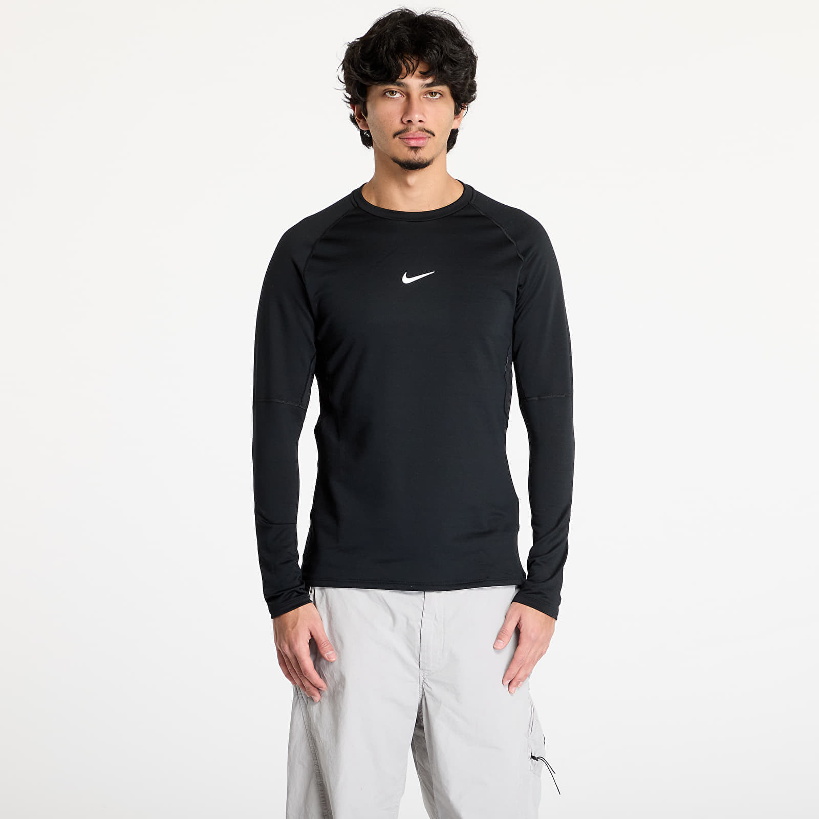 Tričko Nike Pro Warm Men's Long-Sleeve Top Black/ White M