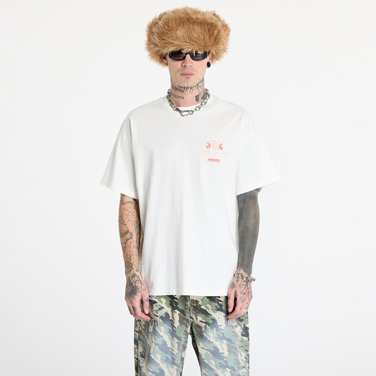 Tričko FTSHP x PROSTO T-Shirt UNISEX Off - White Crest S
