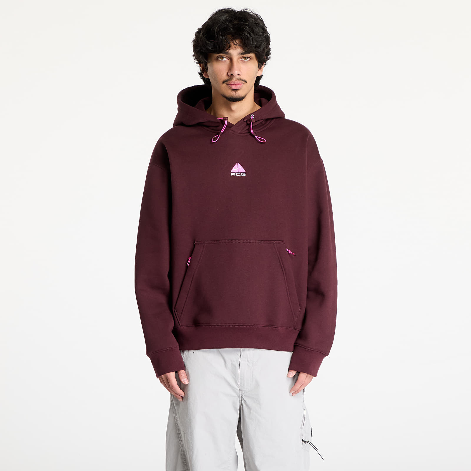 Mikina Nike ACG Therma-FIT Fleece Pullover Hoodie UNISEX Burgundy Crush/ Summit White XS