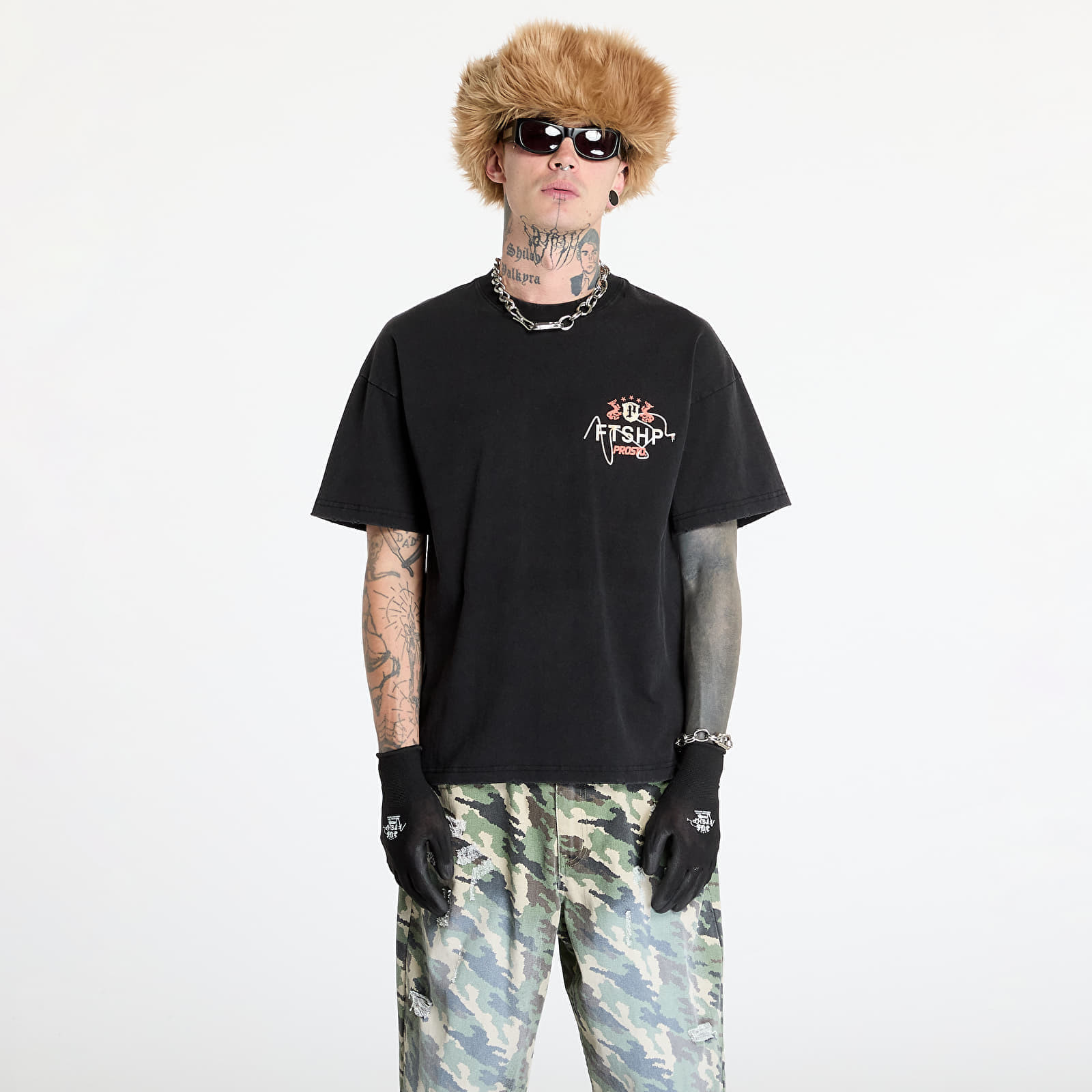 Tričko FTSHP x PROSTO T-Shirt UNISEX Black Crest S