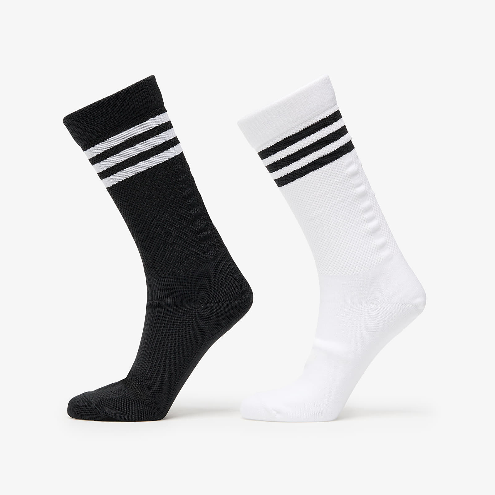 adidas 3 Stripes Textured Crew Socks 2-Pack White/ Black S