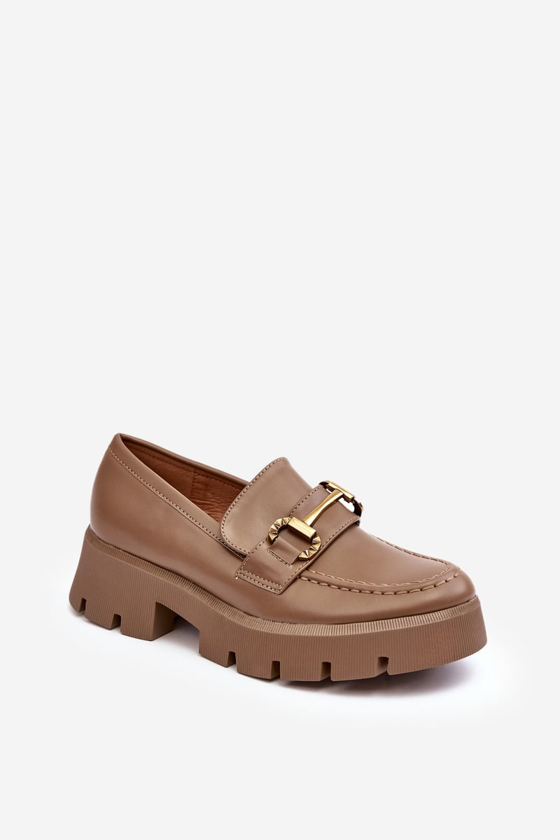 WS1 Dámske topánky Loafer s ozdobou khaki peuria