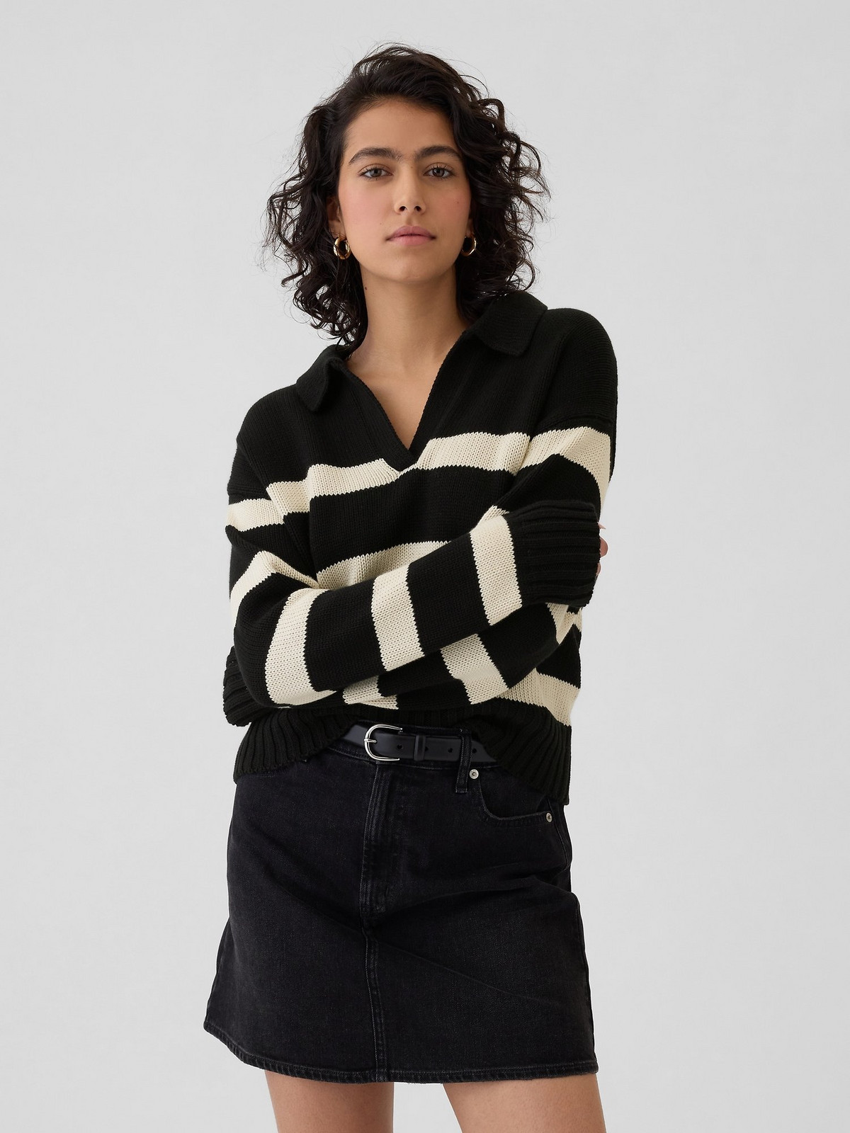 GAP Striped Polo Sweater - Women's
