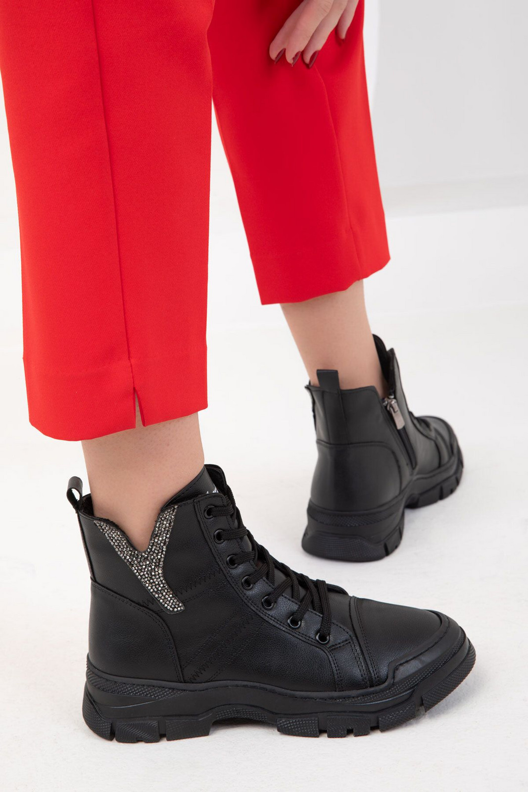Soho Black-Black Women's Boots & Bootie 19915