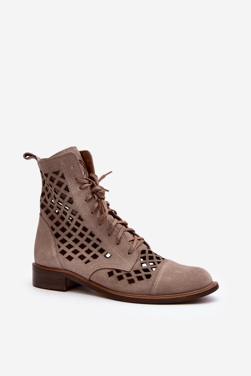 Priehľadné kožené topánky Zazoo 2695 Beige
