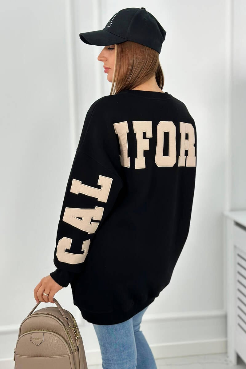Insulated sweatshirt with California black inscription