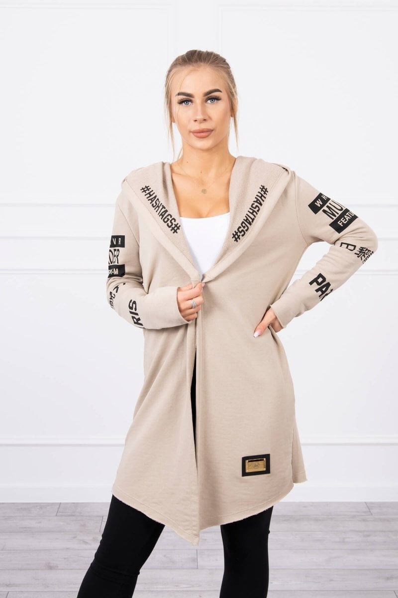 Coat with beige subtitles