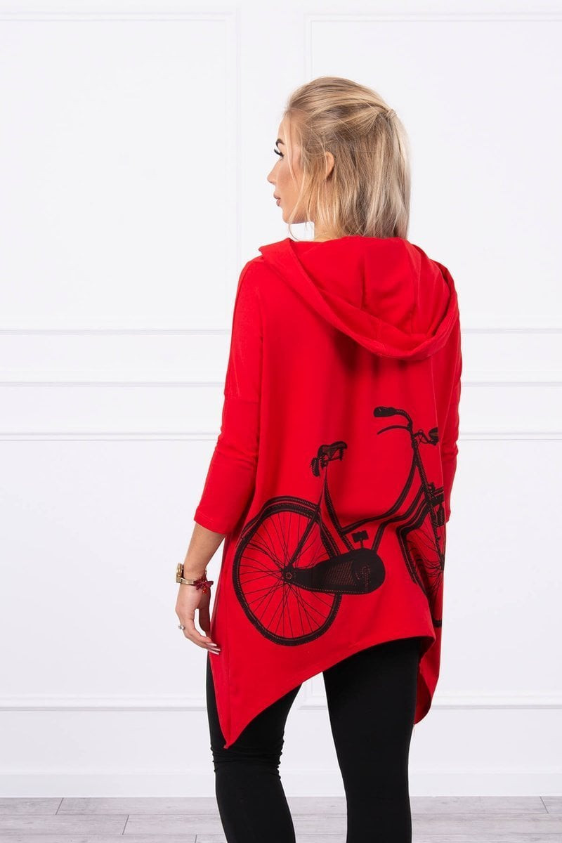 Cycling print sweatshirt red