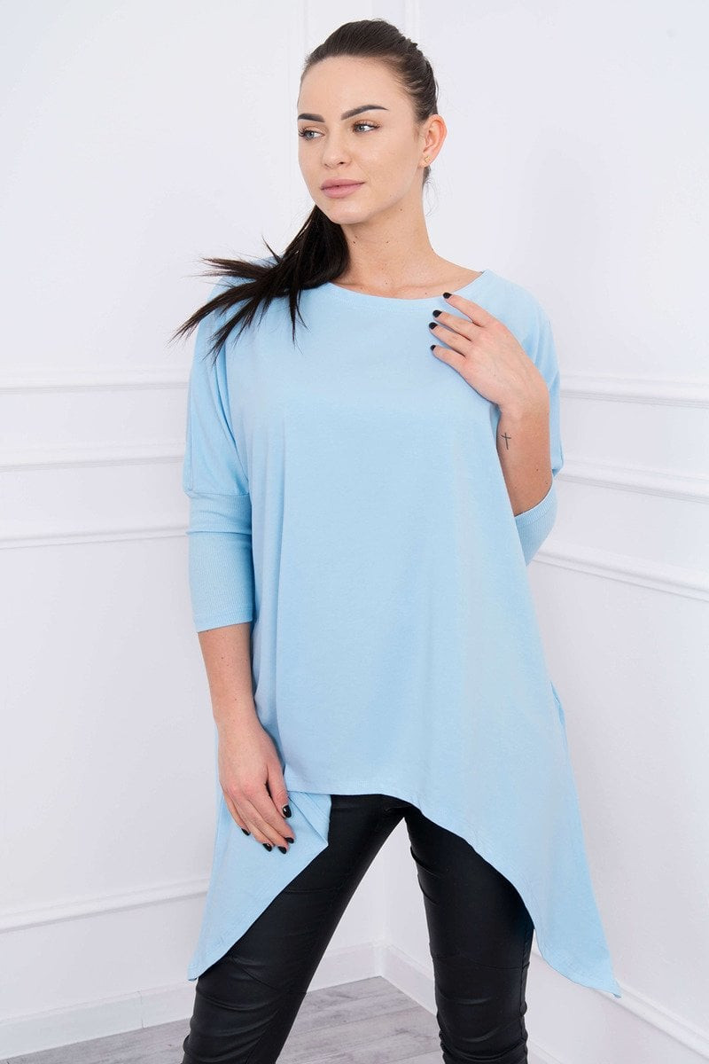 Oversize blouse in azure color