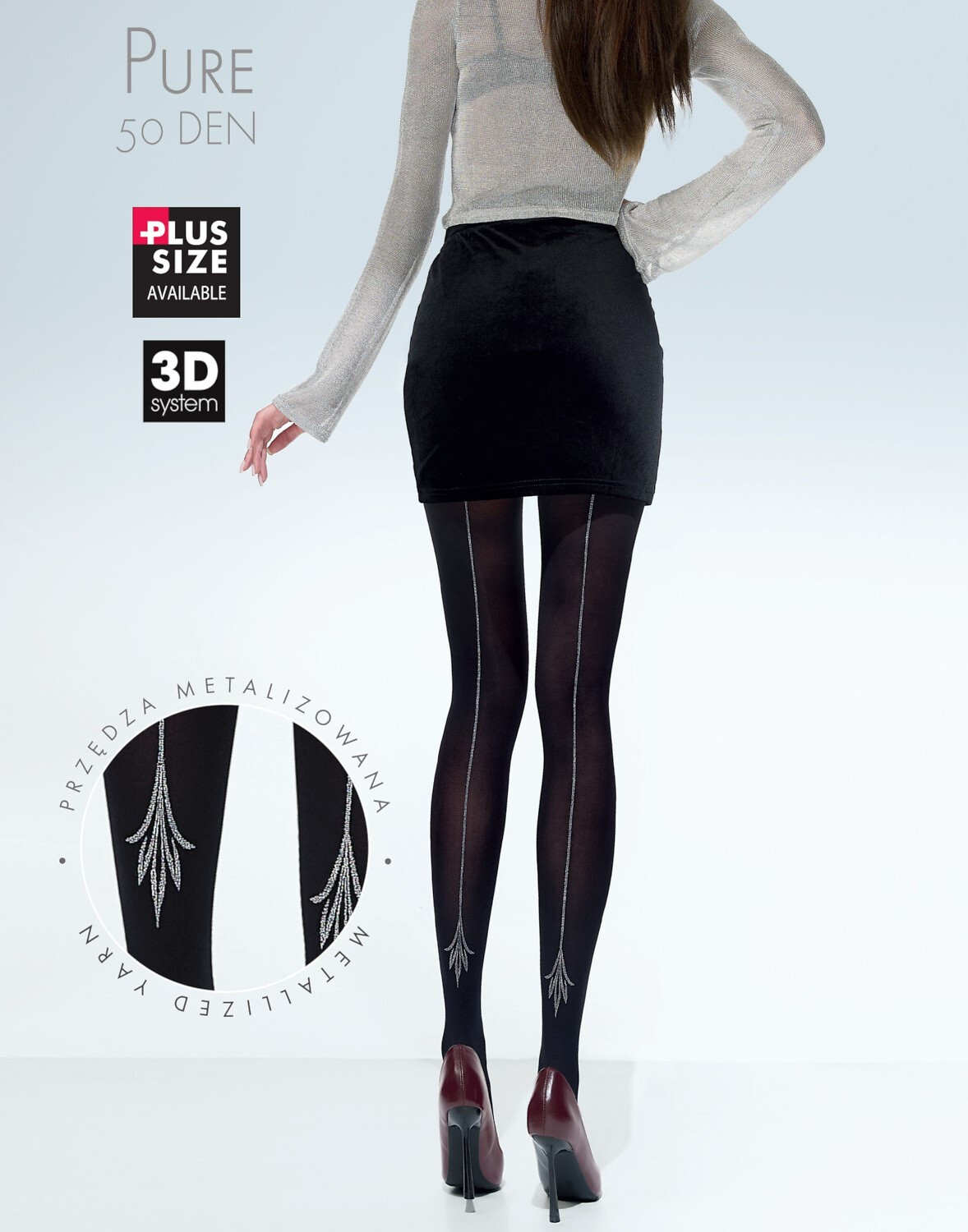 Knittex Pure 3D pančuchy 50 den 2-4 nero 2-S