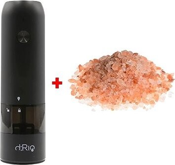 DRIO AKU Elektrický mlynček na soľ a korenie – čierny
