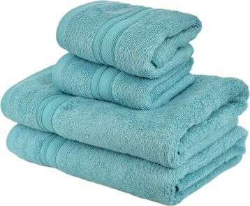 DOMMIO Súprava bambusových uterákov 2 ks 30 × 50 cm, 2 ks 50 × 100 cm tyrkysová