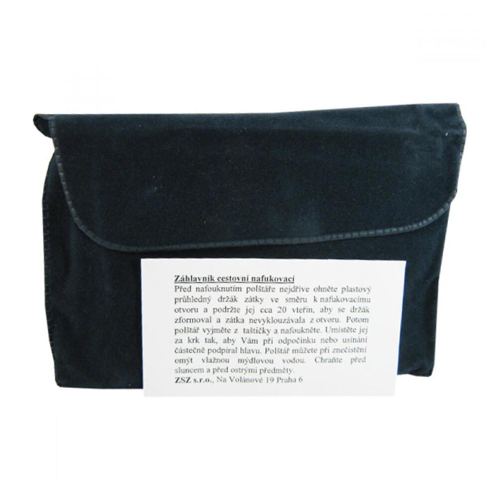 ZSZ Záhlavník cestovná nafukovacie semiš 35x25x9 cm.