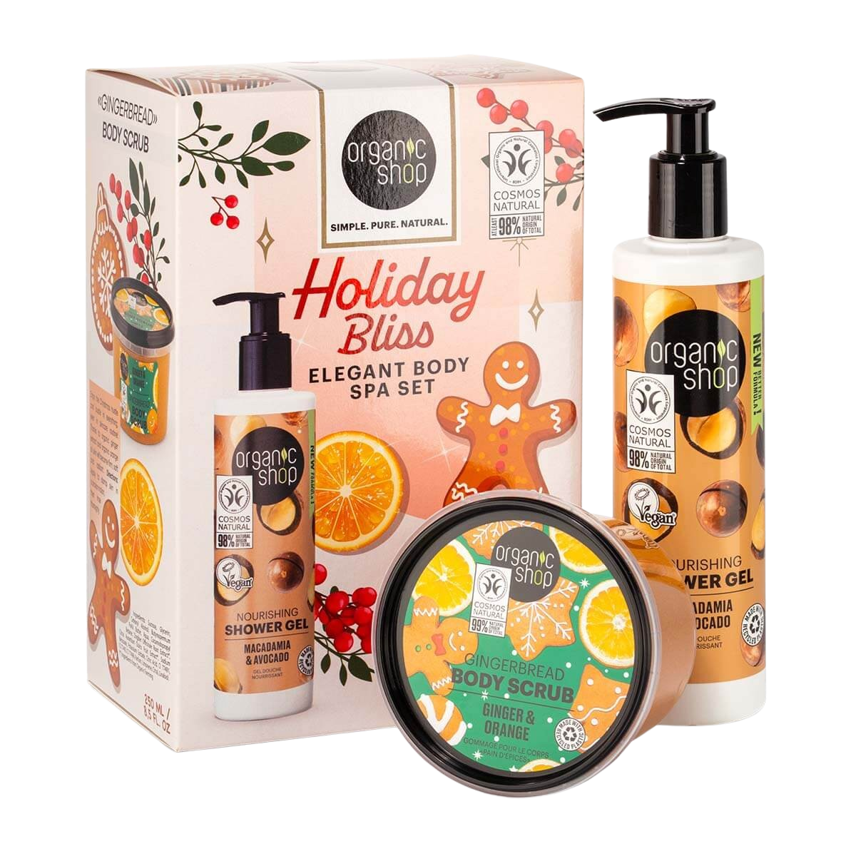 ORGANIC SHOP Vianočný kúpeľnový set Holiday Bliss 280 ml/250 ml
