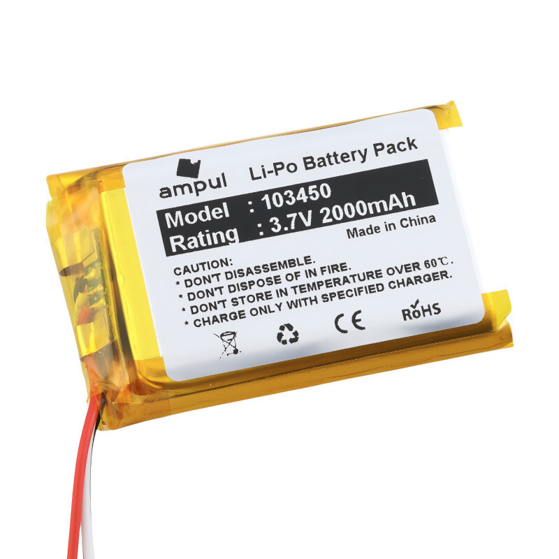 Li-Pol batéria 2000mAh, 3.7V, 103450, PH2.0 - 2pin