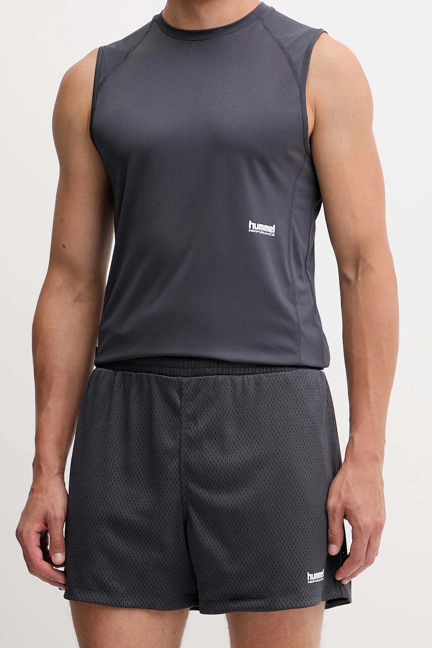 Športové krátke nohavice Hummel šedá farba, 230359