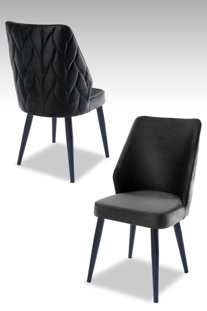 Súprava stoličiek (4 kusy) Pufi - Anthracite, Black