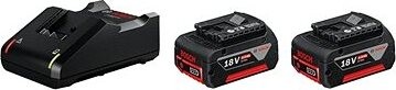 BOSCH Professional 2× akumulátor GBA 18 V, 4 Ah + nabíjačka GAL 18V-40 1.600.A01.9S0