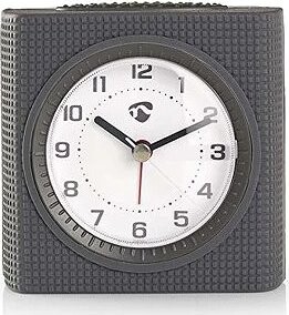 Nedis Stolní ručičkový budík CLDK004GY, čtvercový šedý