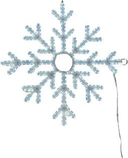 DECOLED LED světelná vločka X, závěsná 3D tisk, pr. 85 cm, ledová bílá