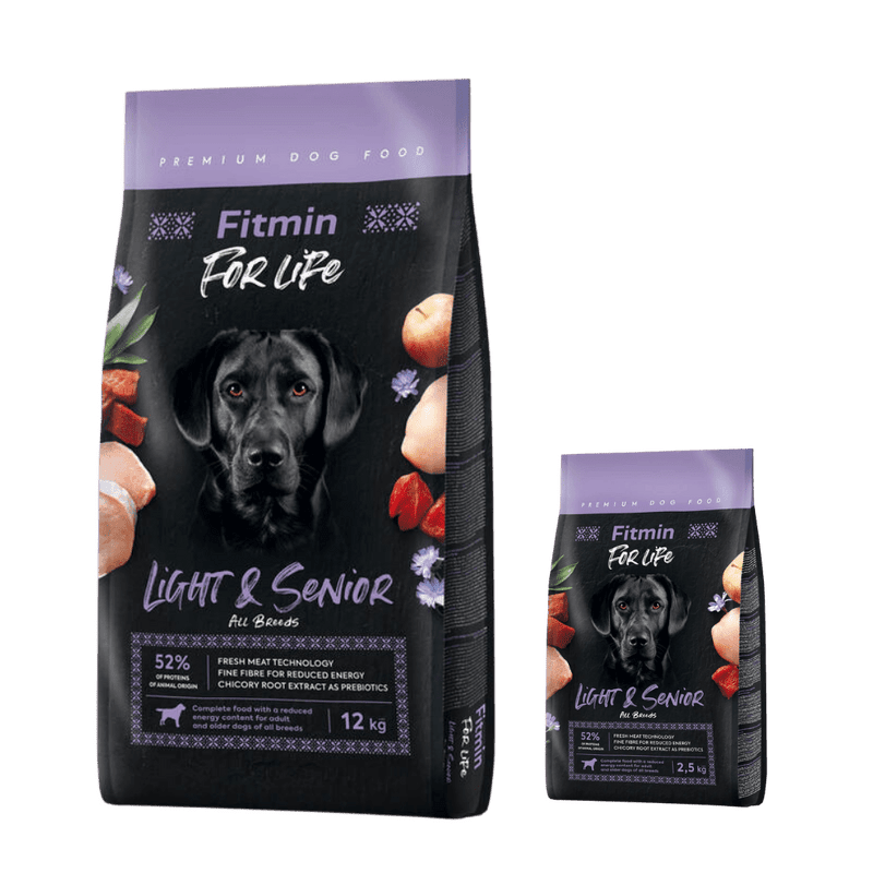 Fitmin dog For Life Light & Senior 12 kg + 2,5 kg ZADARMO