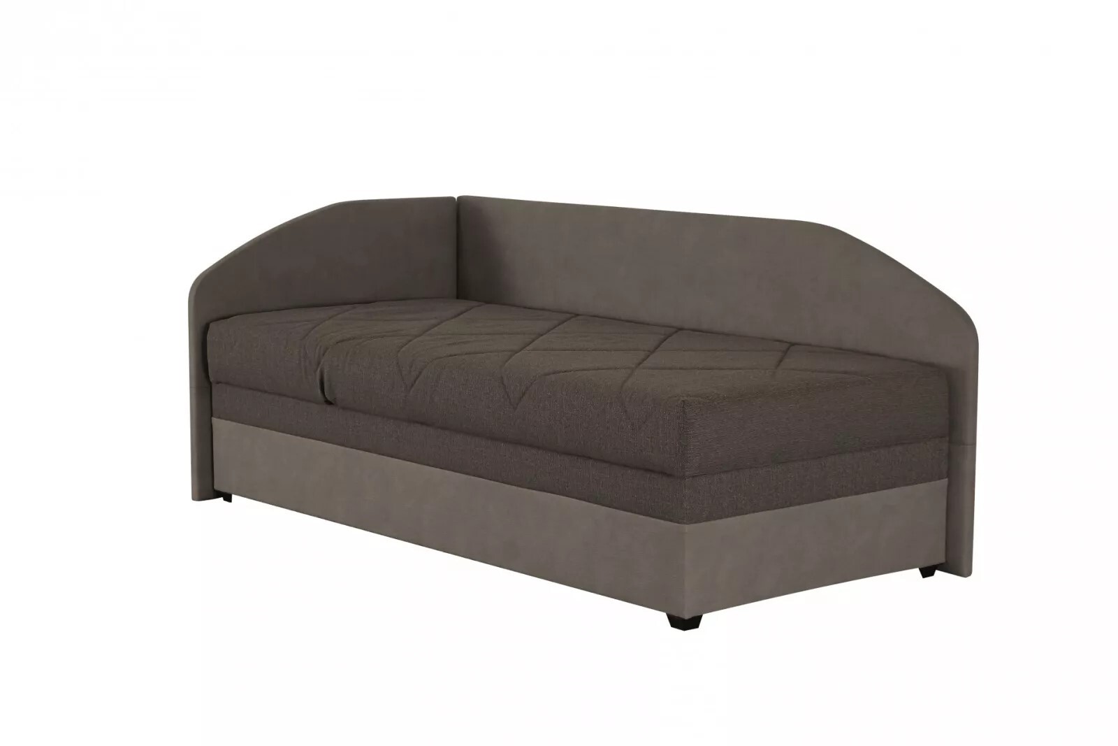 Čalouněná jednolůžková postel Torino 90x200 s úložným prostorem hnědá