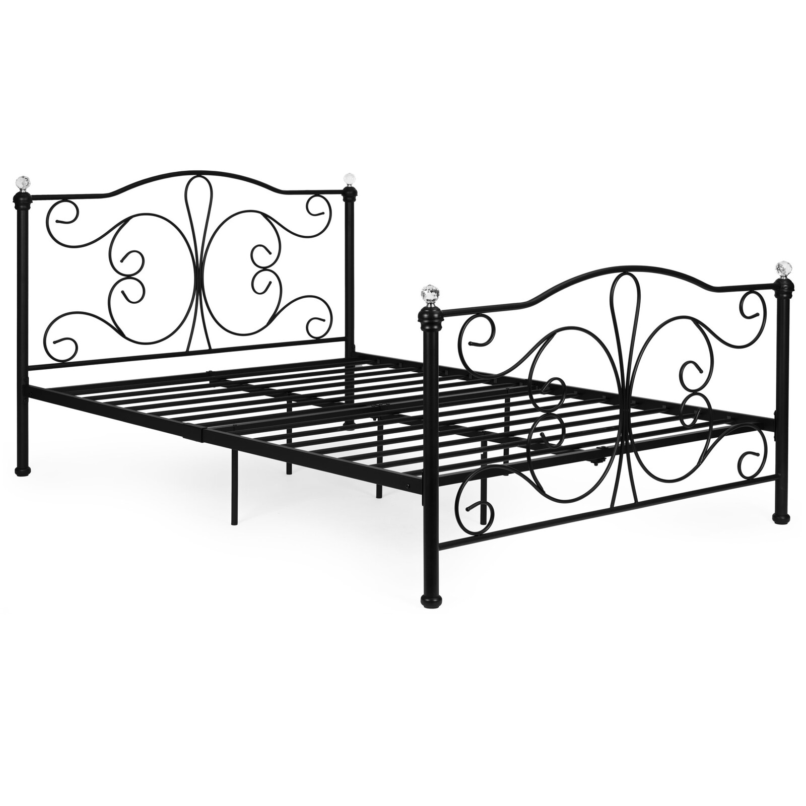 Kovový rám dvoulůžkové postele Romantic 160x200 černý