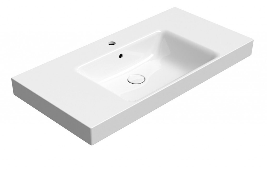 GSI - NUBES keramické umývadlo 100x50cm, s odkladacími plochami, biela ExtraGlaze 9651111