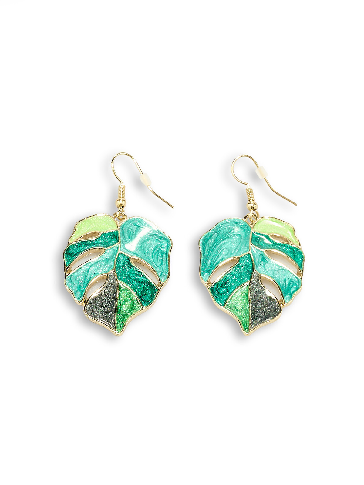 GATE Náušnice v tvare listu monstery