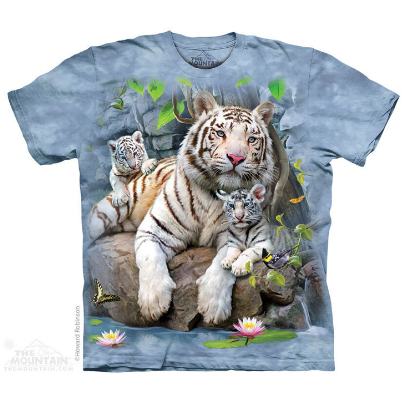 Tričko unisex The Mountain White Tigers of Bengal (tiger) - modré, 3XL