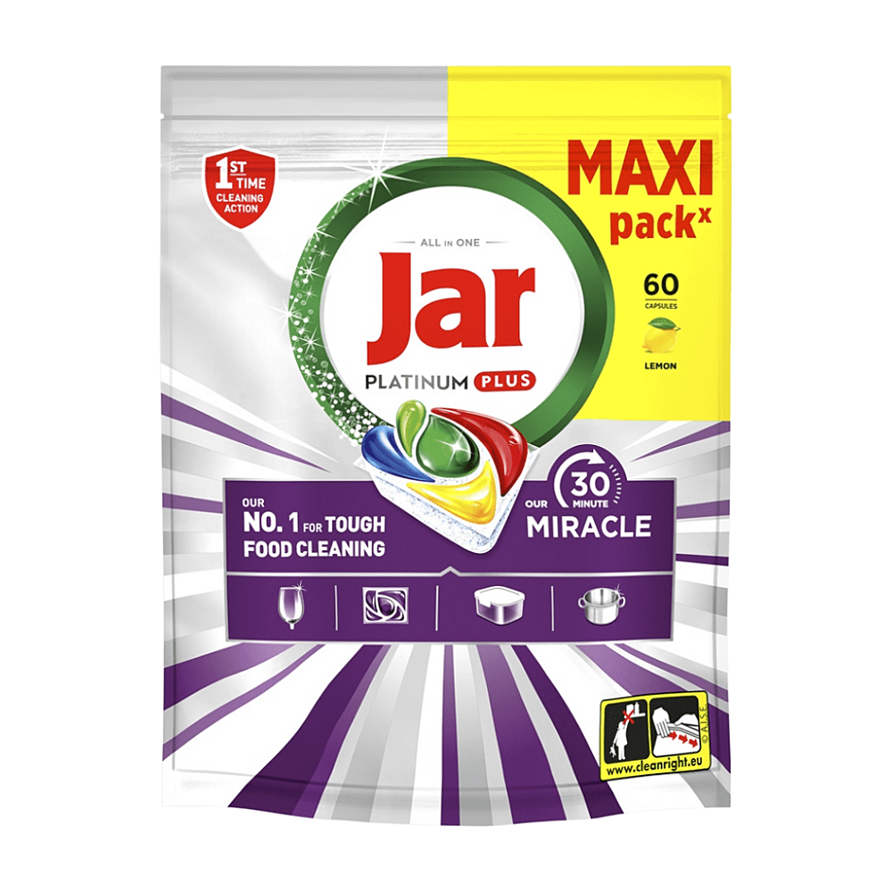 JAR Tablety do umývačky Platinum Plus 30 Minute Miracle maxi 60 kusov