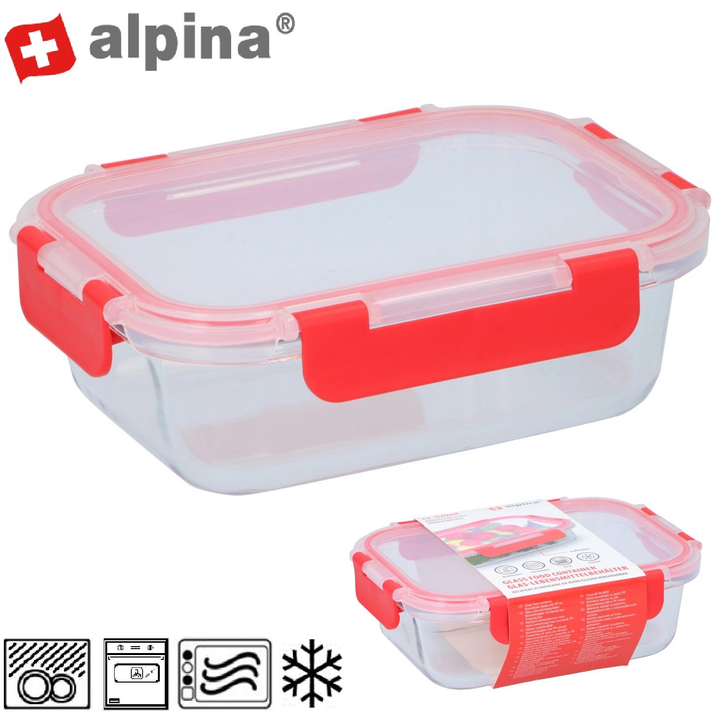 ALPINA Sklenená zapekacia misa s vekom 0.62 l