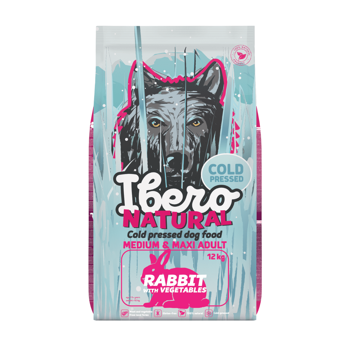 Ibero Cold Press Dog Medium & Maxi Adult Rabbit - 12kg
