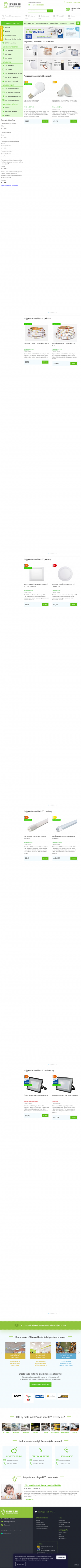 Vzhľad internetovej stránky obchodu 123led.sk