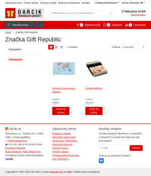 Vzhľad internetovej stránky obchodu Adoptujte.sk