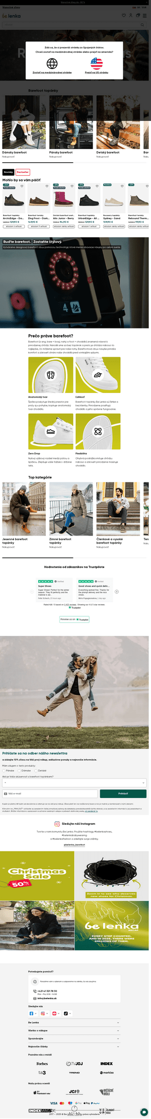 Vzhľad internetovej stránky obchodu Be Lenka